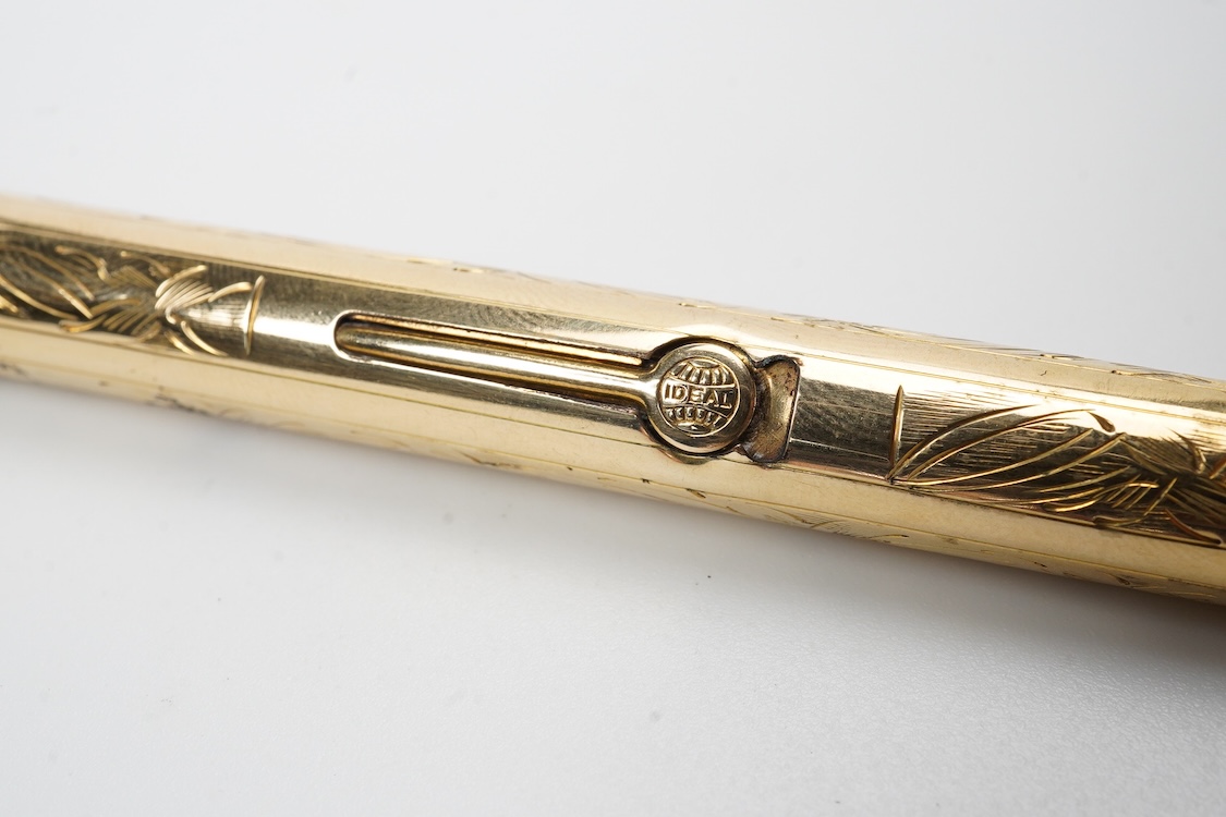 A Waterman hand engraved vine No.0552.5 LEC lever filled fountain pen